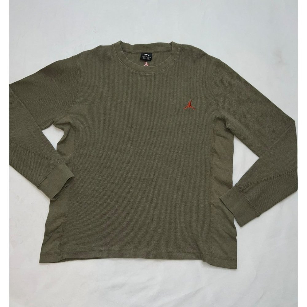 NIKE AIR JORDAN T-Shirt Men’s Large Thermal Sweatshirt Jumpman